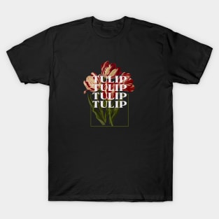 Tulip Vintage Positive Tulips Minimalist Art Deco T-Shirt